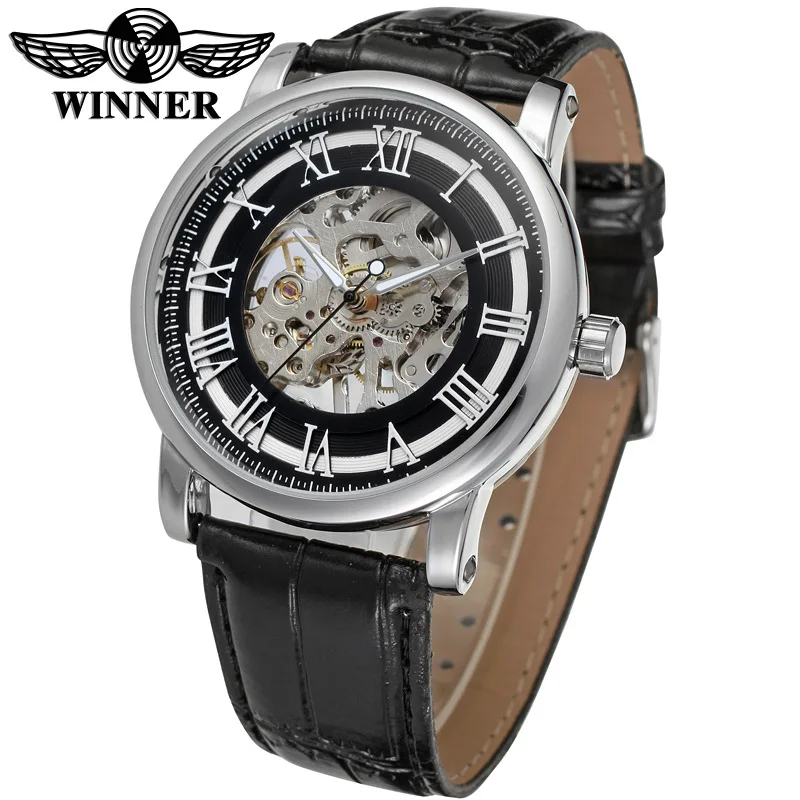 OUTLETSWinner winner-reloj mecánico automático para hombre, cronógrafo clásico, Popular, informal, a la moda, envío gratis