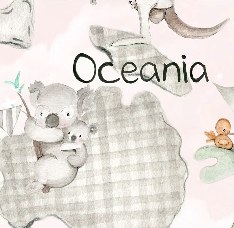 다채로운 카톤 동물 세계지도 포스터 크기, 벽 장식, 대형 세계지도, 방수 캔버스 지도, 100x52cm