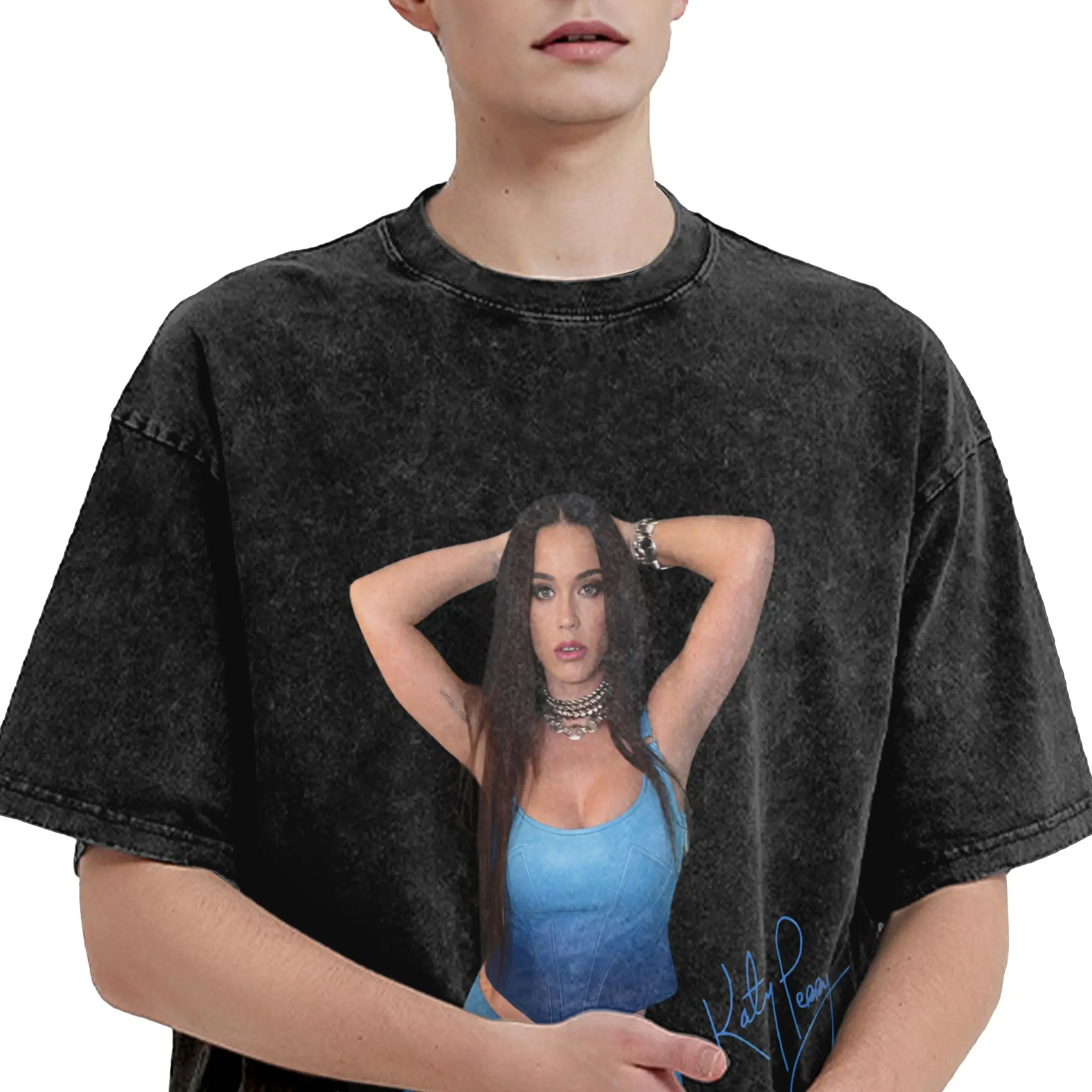 2026 Katys Perrys Tour Washed T Shirt Streetwear Hip Hop Fashion T-Shirt  Tees Tops for Men Women Short Sleeve Streetwear