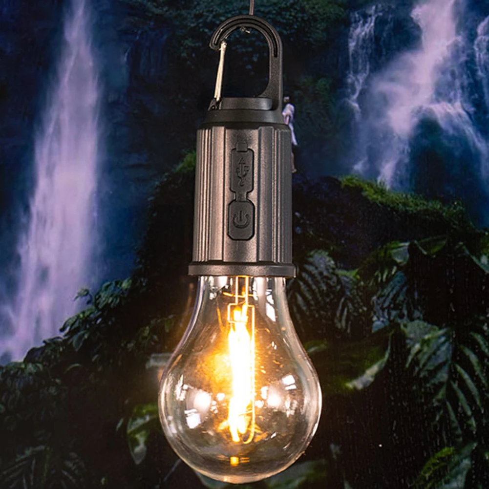 Lampu Portabel Lentera Tipe C Pengisian Daya Lentera Berkemah dengan Kait Lampu Berkemah Portabel 600mAh Tahan Air untuk Mendaki Memancing