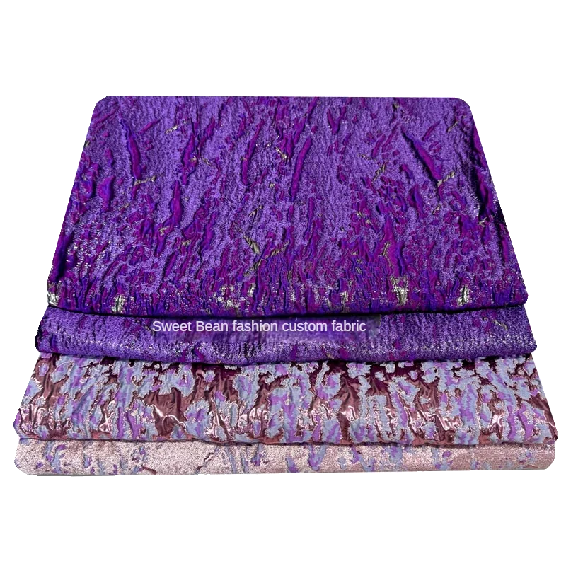 Woven Jacquard Fabric for Dress Suit Fashion Desighner Clothing Fabrics Polyester Metal Wire Material Cloth Wholesale