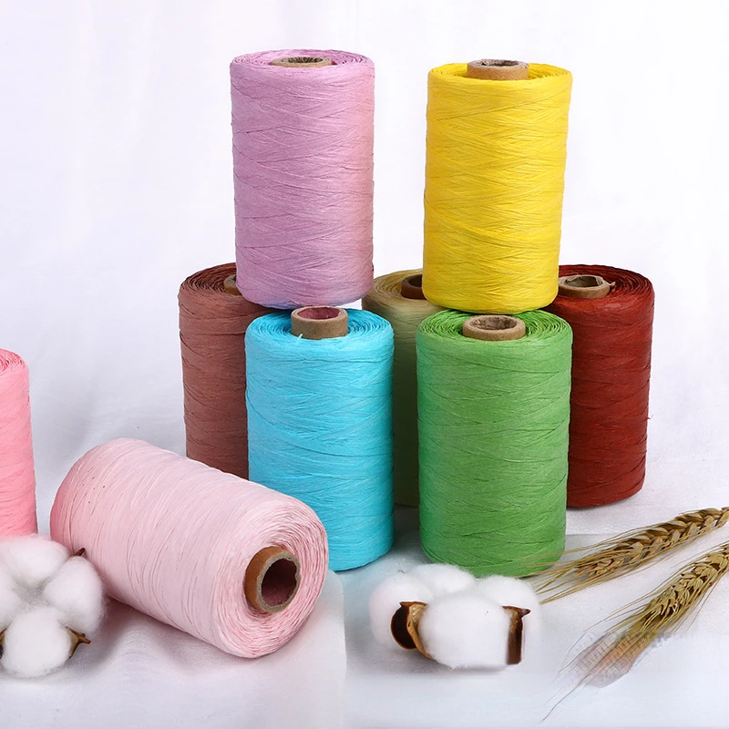 300meter Natural Raffia Cotton Straw Rope 100% Plant Fibre DIY Knitting Summer Straw Hat Handbags Cotton Straw Thread