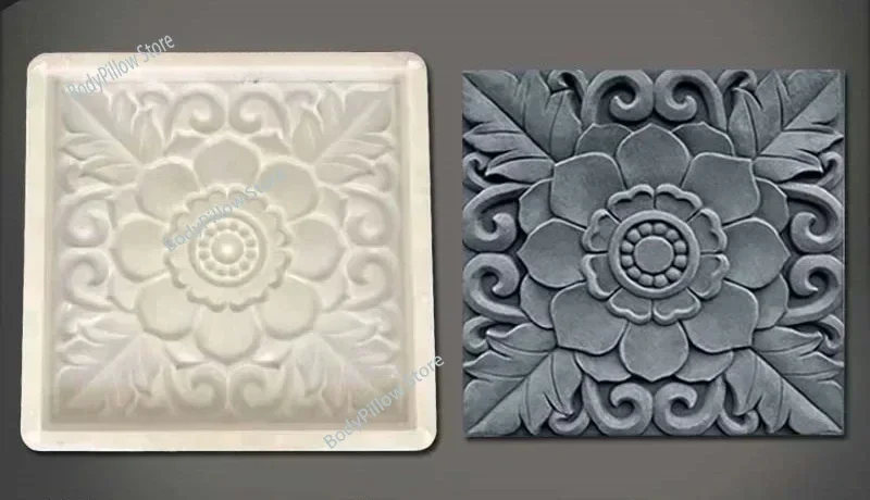 In Chinese Antique Style Brick Carving Plastic Mold Courtyard Decoration Paving Floor Tile Shadow Wall Cement Relief Template