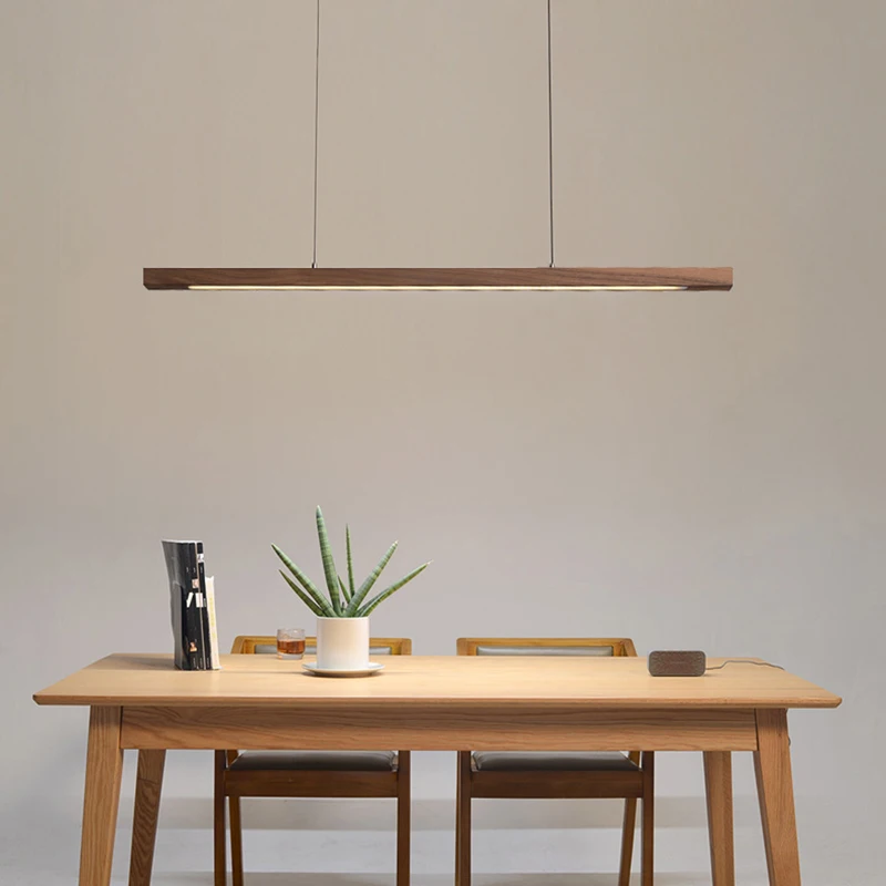 Nordic Solid Wooden Pendant Lighting LED Lamps for Dining Living Room Kitchen Office Shop Long Hanging Indoor Lighting Fixtures