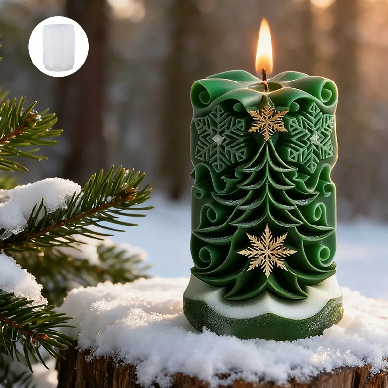 

2 шт. силиконовые формы для рождественской елки - праздничный 3D-дизайн для ароматических свечей своими руками, праздничного домашнего декора и креативных ароматических подарков