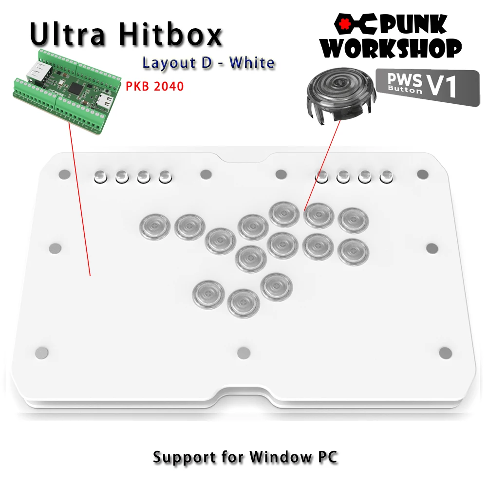 その他 Punk Workshop Ultrabox PWS Punk Workshop ULTRA BOX Leverless Controller Hitbox Layout D B F