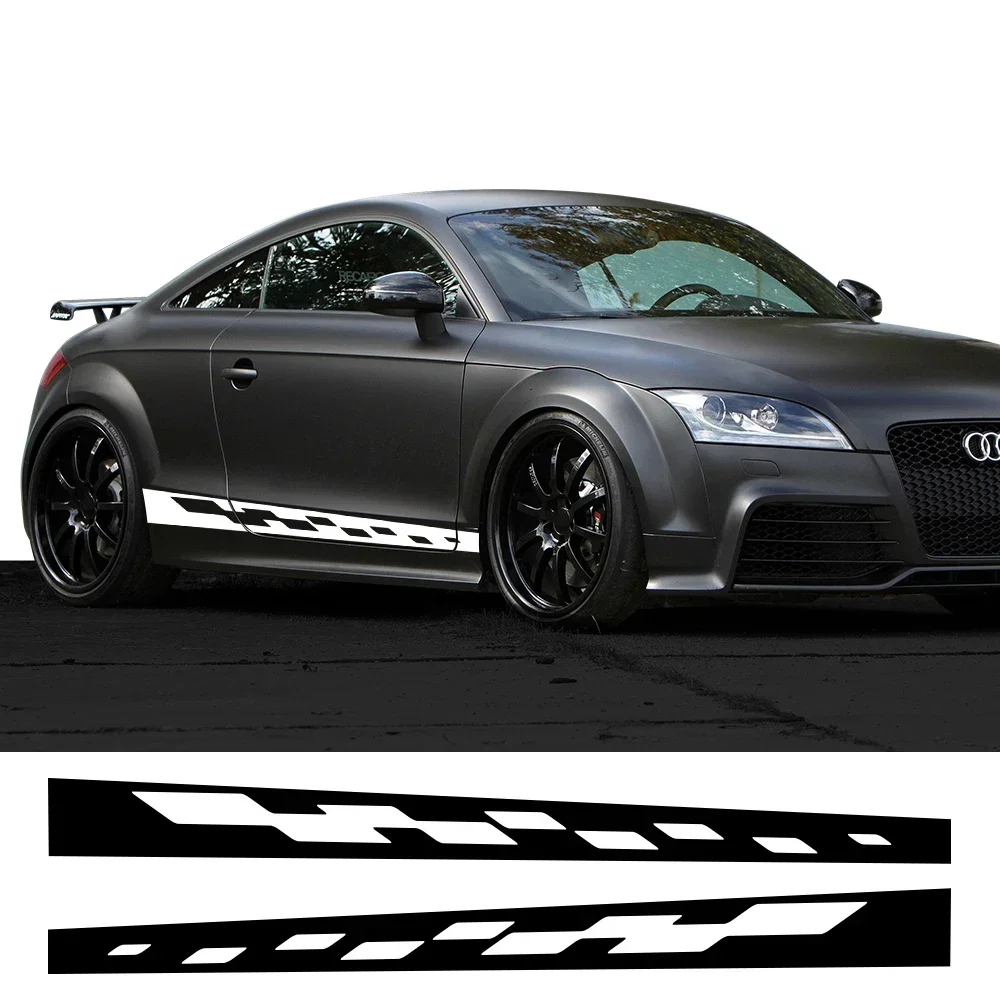 Long Stripes Car Door Side Sticker Auto Decoration Vinyl Decals Accessories For Audi TT 8N MK1 MK2 8J Coupe MK3 8S Roadster TFSI view 2