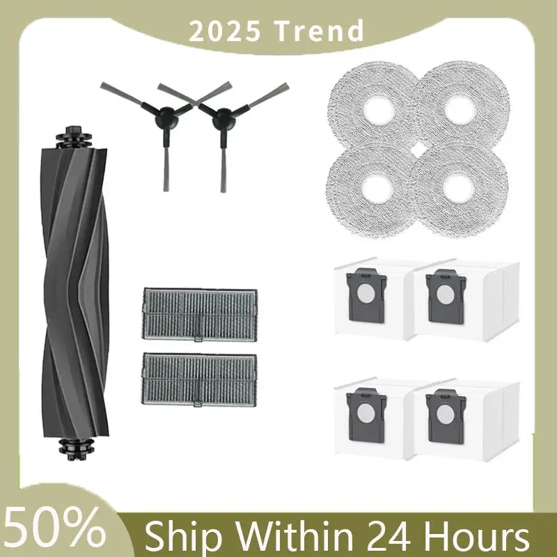 A75X Top 13 Uds para Dreame Mova E30 Ultra cepillo lateral de rodillo filtro HEPA almohadilla de fregona bolsa de polvo accesorios Ultra duraderos