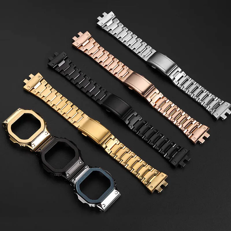 GMWB5000 mod kit case watchband for Casio G-SHOCK series 40th anniversary GMW-B5000 metal strap bracelet stainless steel case