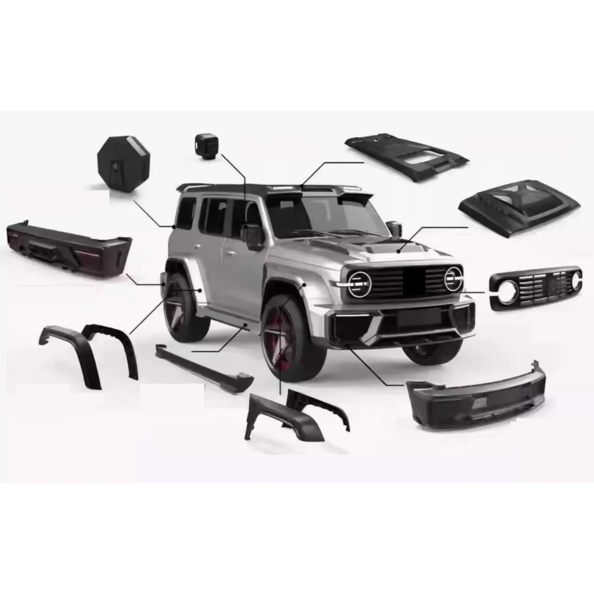 

Body Kit Engine Cover for Tank 300 Grille Convert Wheel Eyebrow Grille Front Rear Bumper Mirror Shell Car Accessories