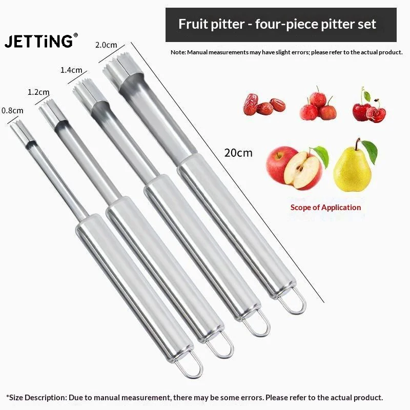4pcs Fruit Core Remover Cutter Kitchen Gadgets Stainles Steel Home Tool Apples Red Dates Cherry Corers Fruit Core Remove Tool