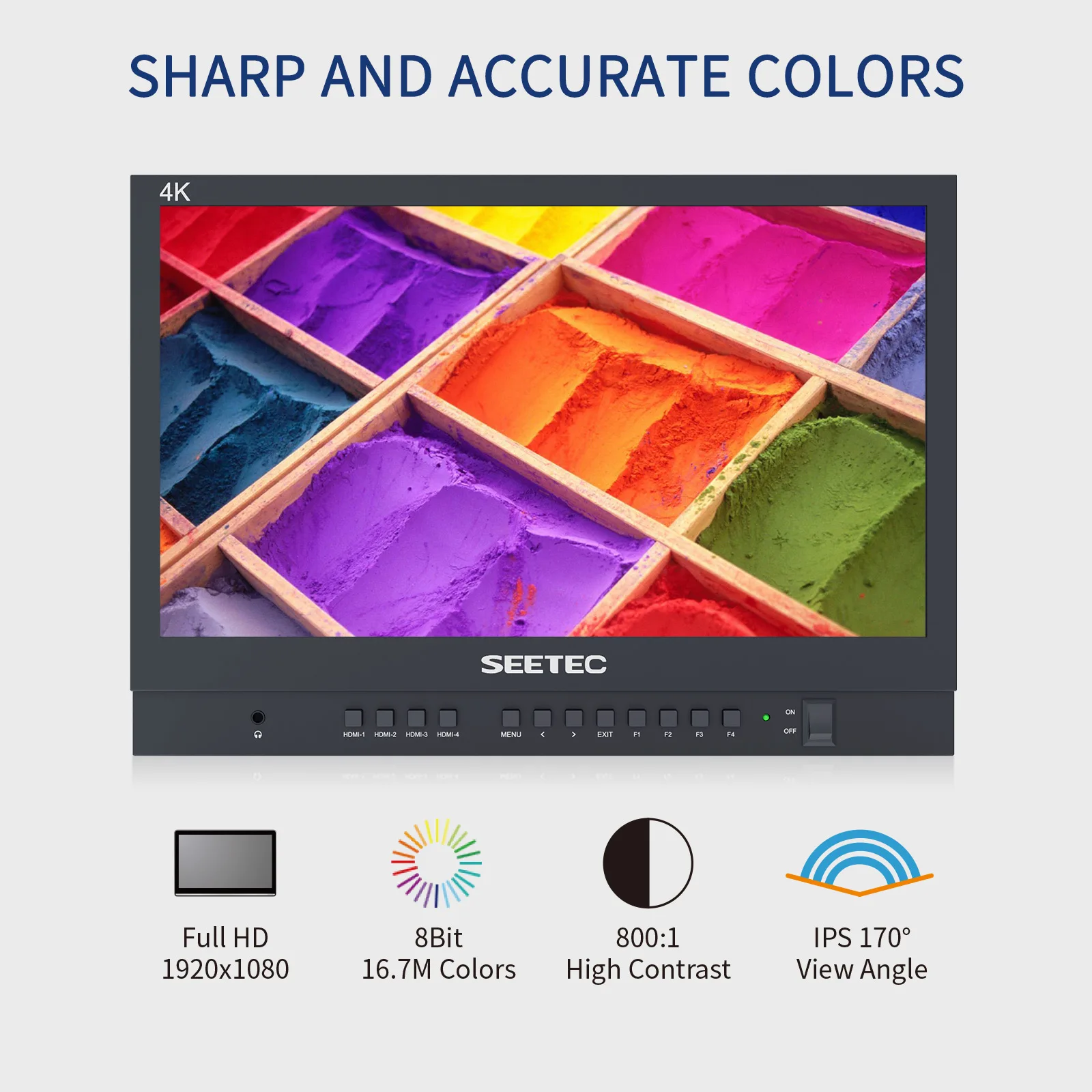 SEETEC 휴대용 라이브 스트리밍 방송 디렉터 모니터, ATEM 미니 믹서 프로용, ATEM156-CO 15.6 인치, 4K HDMI 멀티뷰