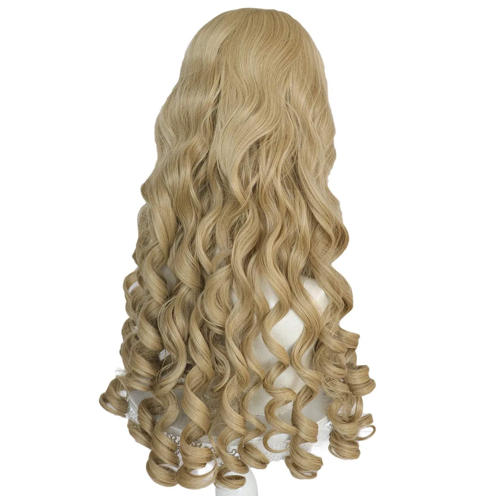 Halloween women sleeping beaty role play golden long wavy hair princess Aurora blonde hair costumes view 5