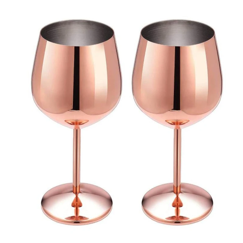 2 Pcs Stainless Steel Red Wine Glass Metal Wine Glass White Wine Cocktail Glass Goblet Juice Drink Champagne Goblet