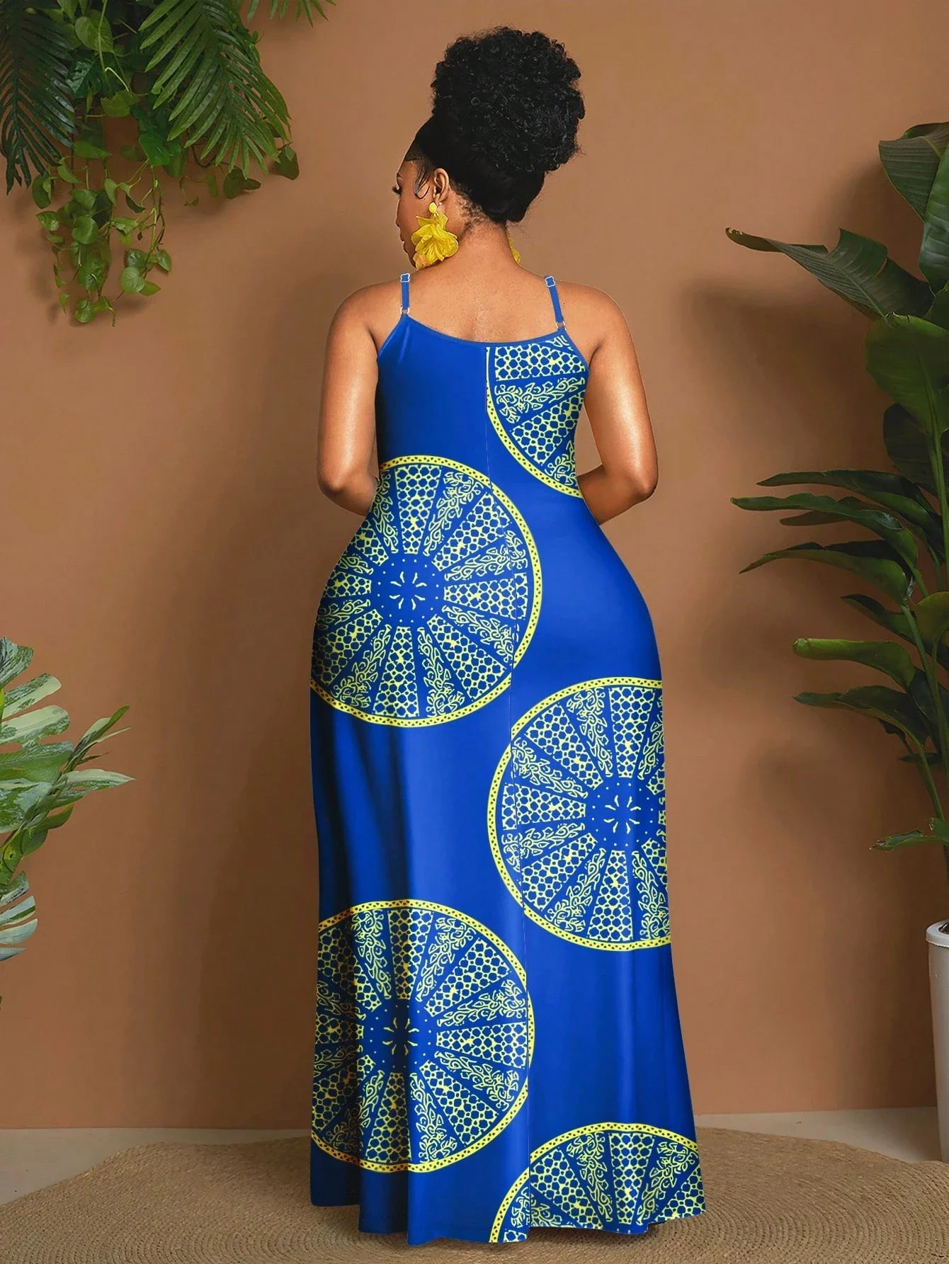 

Синее африканское платье макси без рукавов для женщин, элегантное платье для праздников и вечеринок