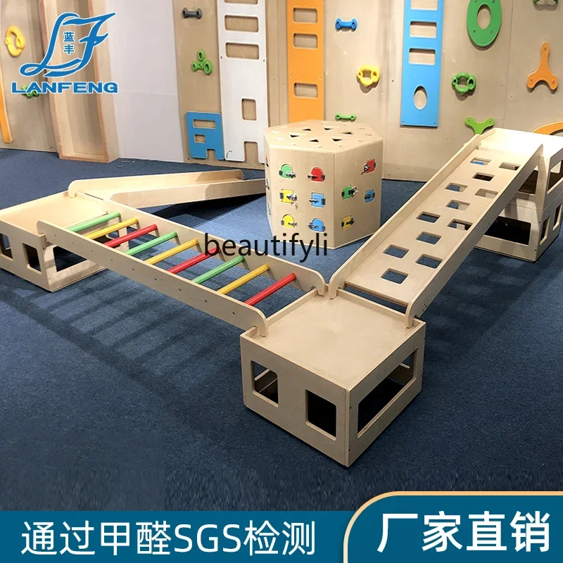 Early Education Center Multifunctional Wooden Climbing Frame Sports Teaching Aids Sensory Integration Training Equipment