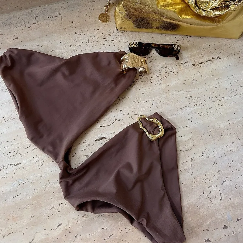 

One Shoulder 2025 Sexy Women One Piece Swimsuit Female Swimwear Biquini High Waist Monokini Swimming Suit Bathing Suit Beachwear