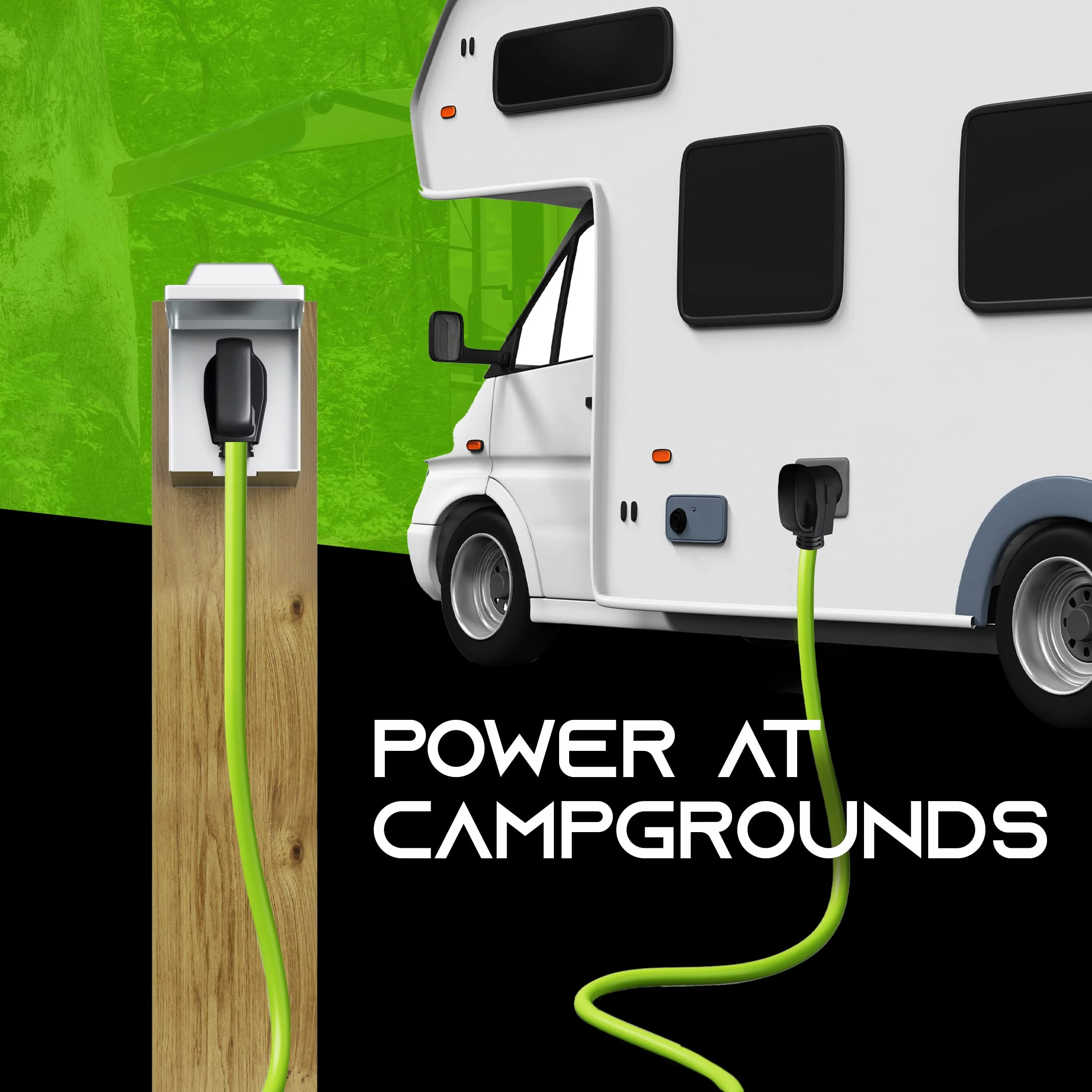 Cabo de alimentação automático externo resistente de 4 pinos 50 pés 50 ampères NEMA 14-50 RV/EV Cabo de extensão resistente