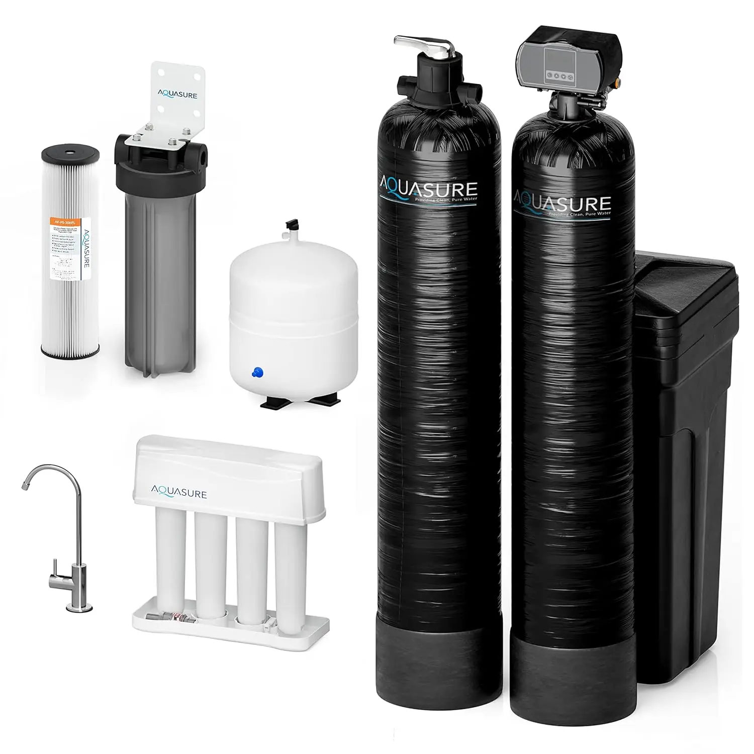 Signature Elite 48000 Grains Complete Whole House Water Treatment System with Digital Metered Control Water Softener