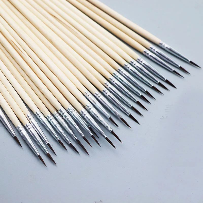 100 PCS  Hook Line Pen 000# Thin line Painting Brush Long Hair Wood Oil Watercolor Brush Art Supplies Wholesale of Painting Pen