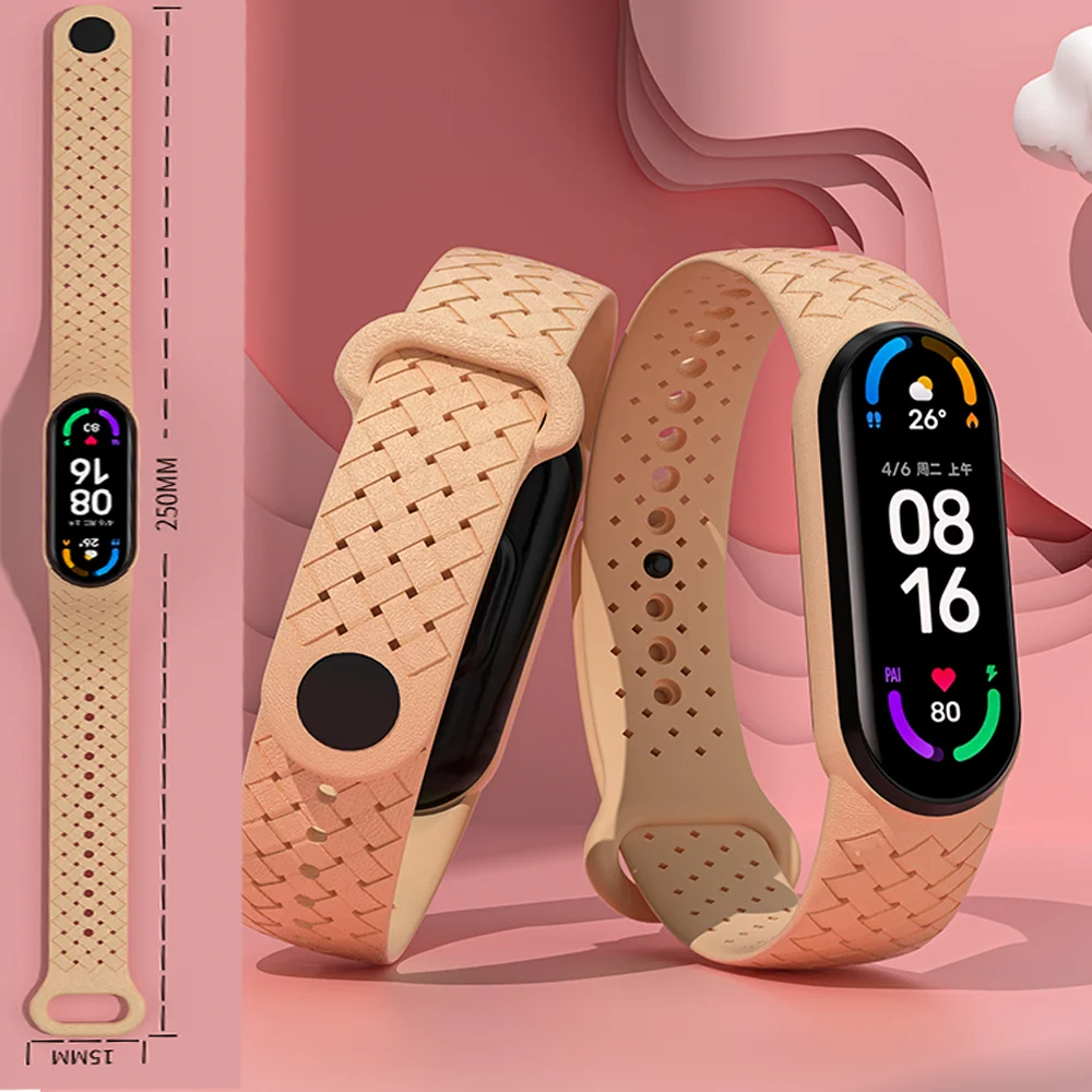 Bracelet en Silicone tressé pour Xiaomi Mi Band 7, Bracelet de rechange rapide, pour montre intelligente de Sport, 5, 4