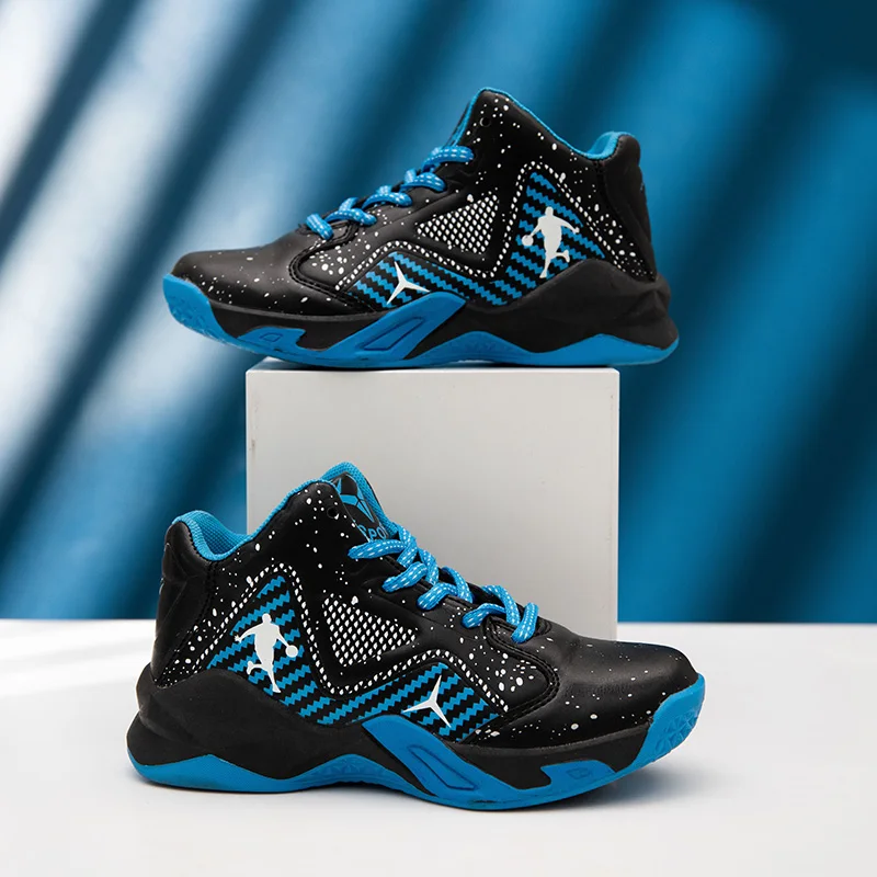 Autumn Childrens Boy Sneakers Fashion Cute Cool Print Kids Causal Shoes Running Basketball Non-slip Soft High Top Boy Sport Shoe