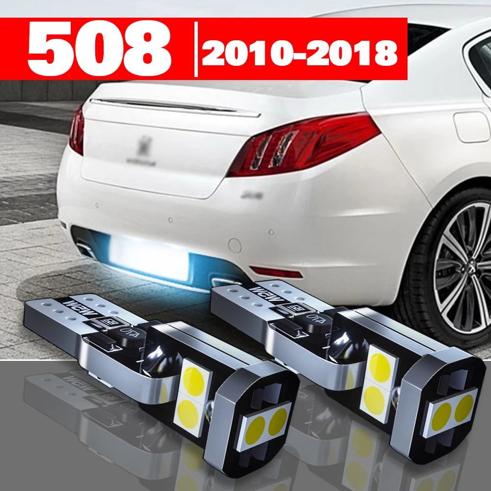 

For Peugeot 508 SW 1 2010-2018 Accessories 2pcs LED License Plate Light 2011 2012 2013 2014 2015 2016 2017