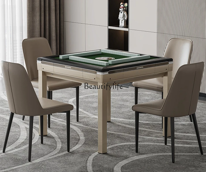 

Intelligent Mahjong Machine Automatic Dining Table Dual-Purpose Four-Mouth Machine Mahjong Table Electric Bass