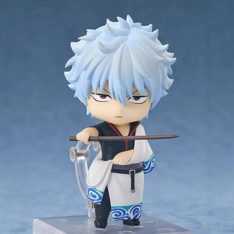 Figura de acción coleccionable de 10 cm de Gintama, Sakata Gintoki, Kagura, Shimura Shinpachi, con rostro intercambiable, modelo decorativo para fanáticos del anime.