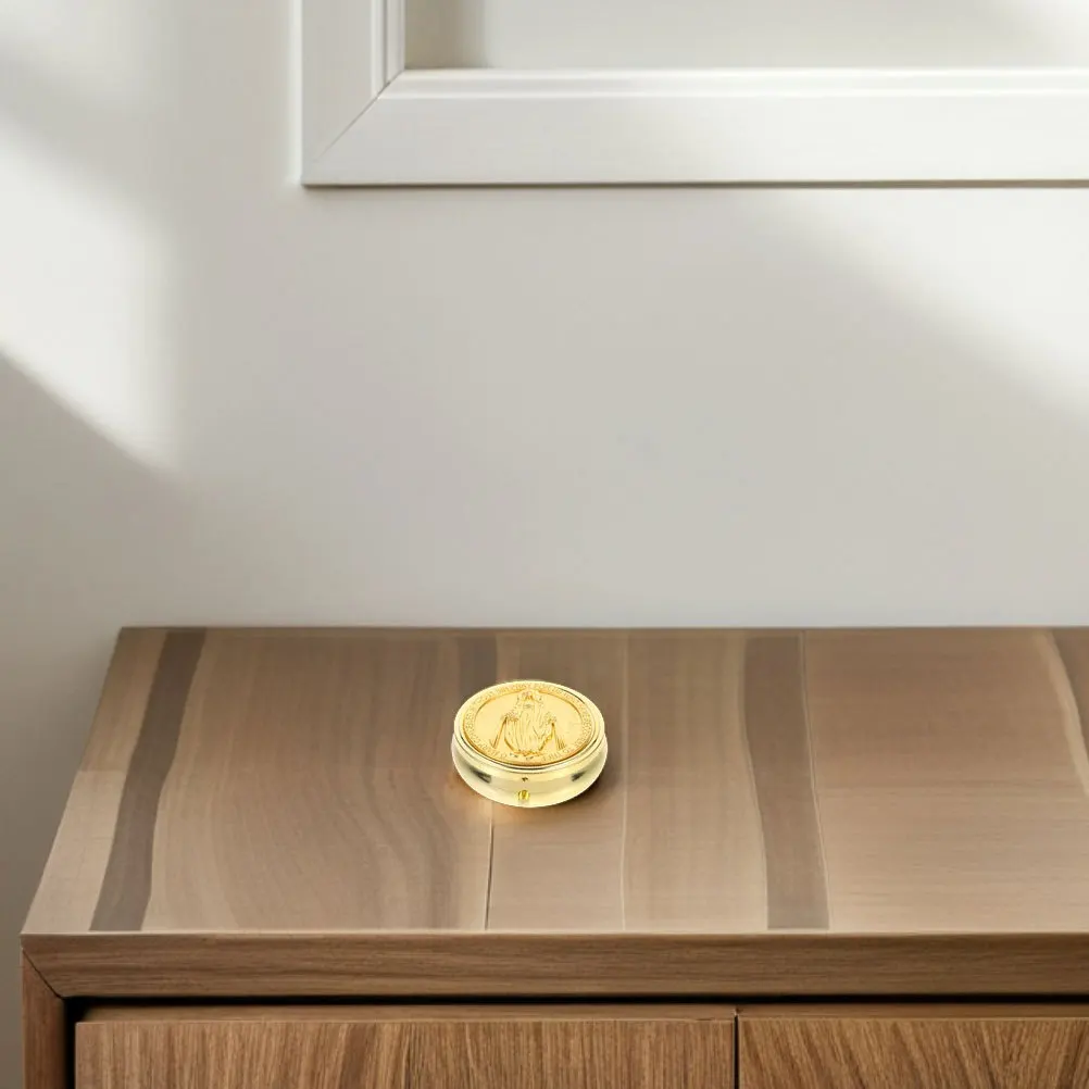 

2Pcs First Holy Communion Box Moistureproof Metal Rosary Holder Exquisite Jewelry Case for Necklace Ring Bracelet Keepsake