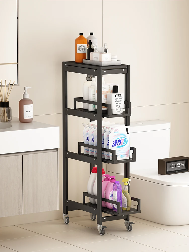 Toilet storage rack, bathroom pull-out storage rack, multifunctional bathroom sink, side storage for toiletries