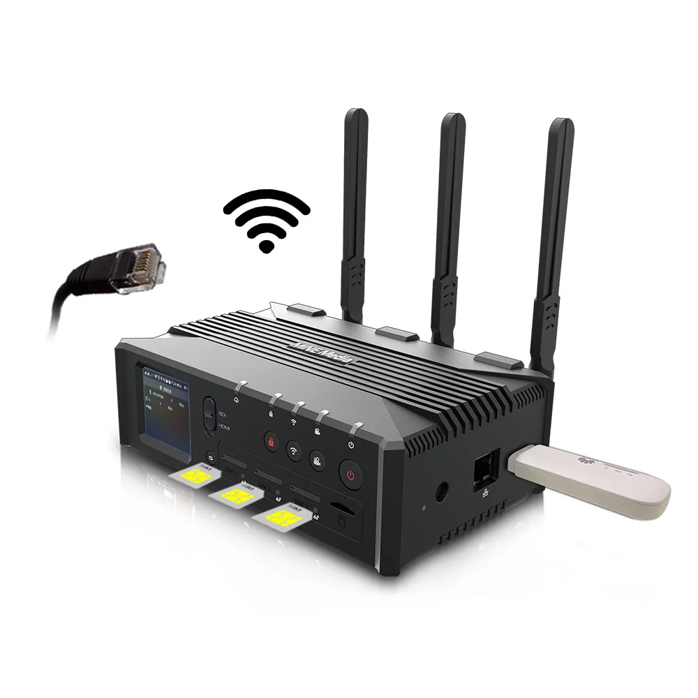 3G/4G SIM Card Multi-service Provider Convergence, Outdoor Wireless Video Encoder, Support SDI/HDMI Dual Channel Switching