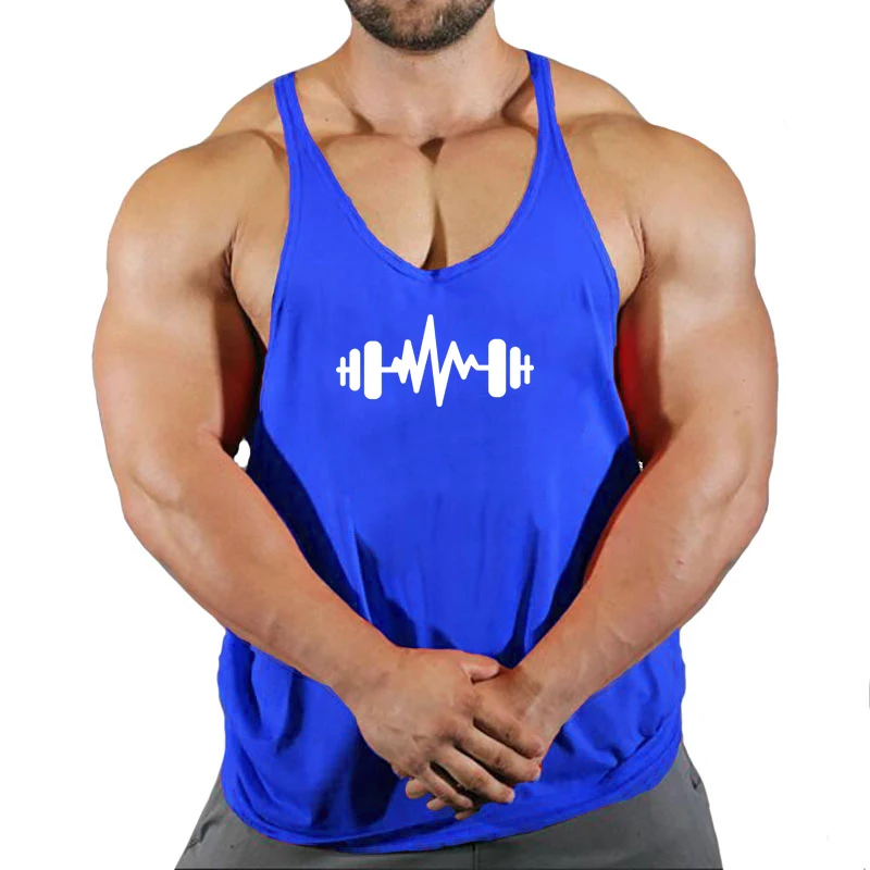 Brand Gym Stringer Tank Top Men Bodybuilding Clothing Cotton Sleeveless Shirt Man Fitness Vest Singlet Sportwear Workout Tanktop