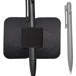 Pen Loop Holder Self-Adhesive PU Leather Pencil Holder Portable Waterproof Pencil Clip Soft Pen Holder For Computer Clipboard