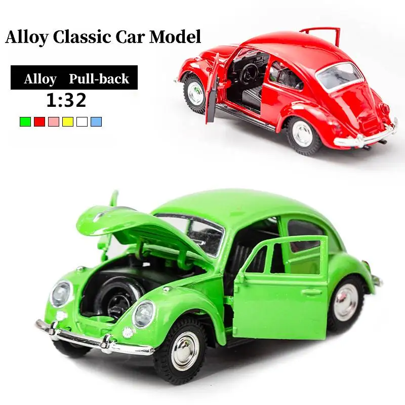 Hidyliu Modello di Auto Vintage Classico in Lega Giocattolo Simulazione Educativa Scala 1:32 Decorazione da Collezione per Appassionati di Auto D'epoca e Bambini, Materiale in Plastica e Lega (Verde