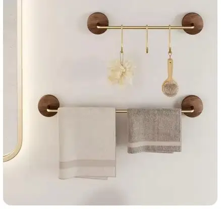 

Simple Solid Wood Towel Rack Bathroom Accessories Metal Towel Rod Towel Rack Household Storage Rack Kitchen Storage Racks
