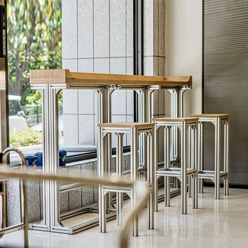 

Birch high bar table bar table and chair combination industrial style wall high foot narrow table