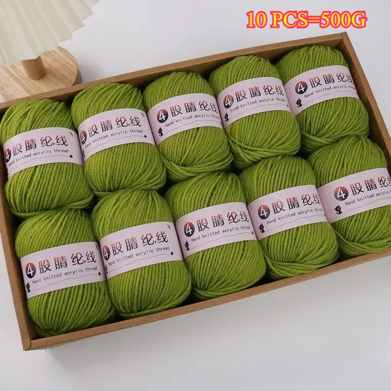 10 قطعة 500 جرام غزل الصوف غزل خشن متوسط لسترة قبعة حقيبة زهرة Craft بها بنفسك الحرفية المنسوجة الموضوع الملونة الاكريليك المخلوطة غزل الحياكة #6