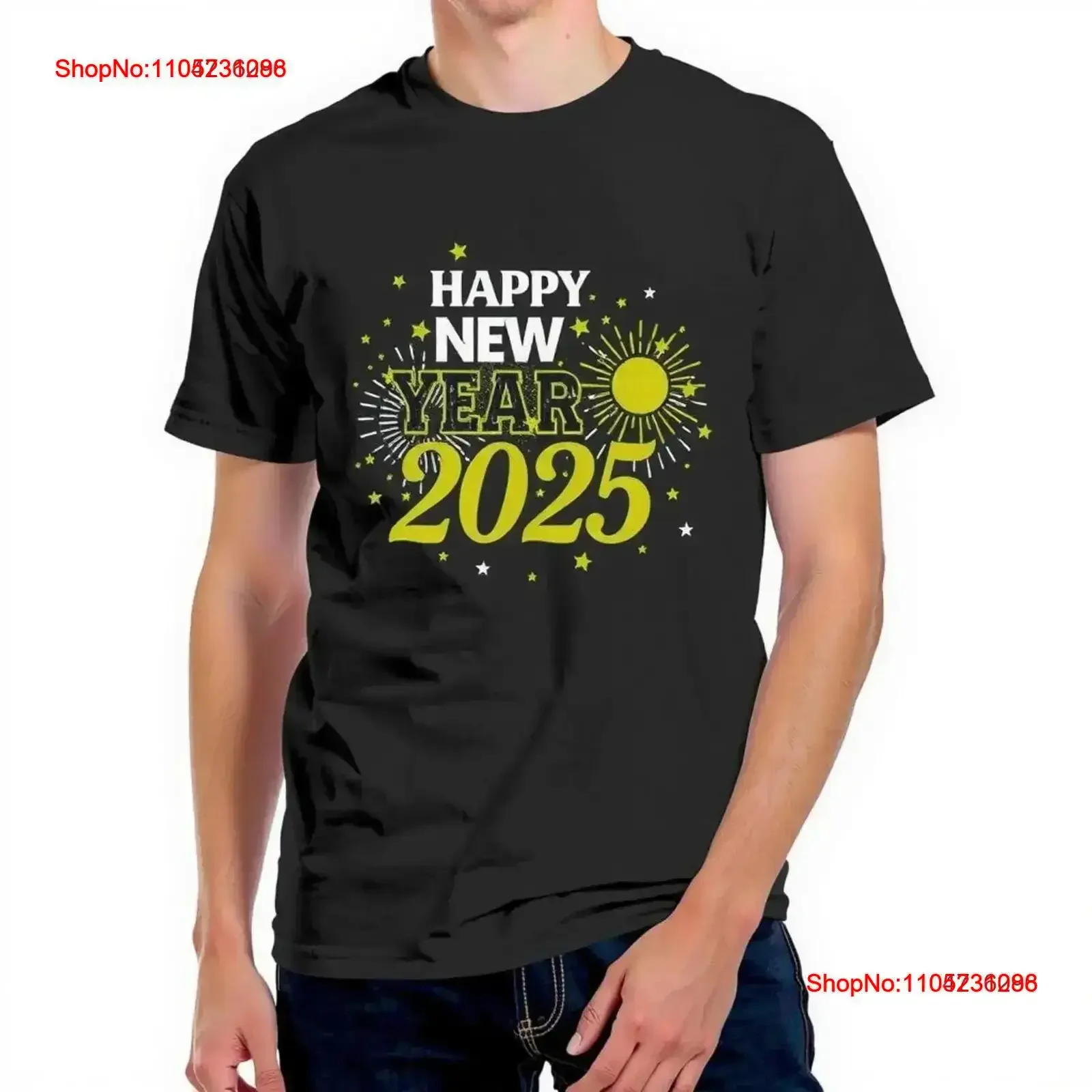 

Черная футболка с Новым годом 2025 и смелым дизайном Caations, винтажный стираный топ для повседневной носки, дышащая уличная одежда