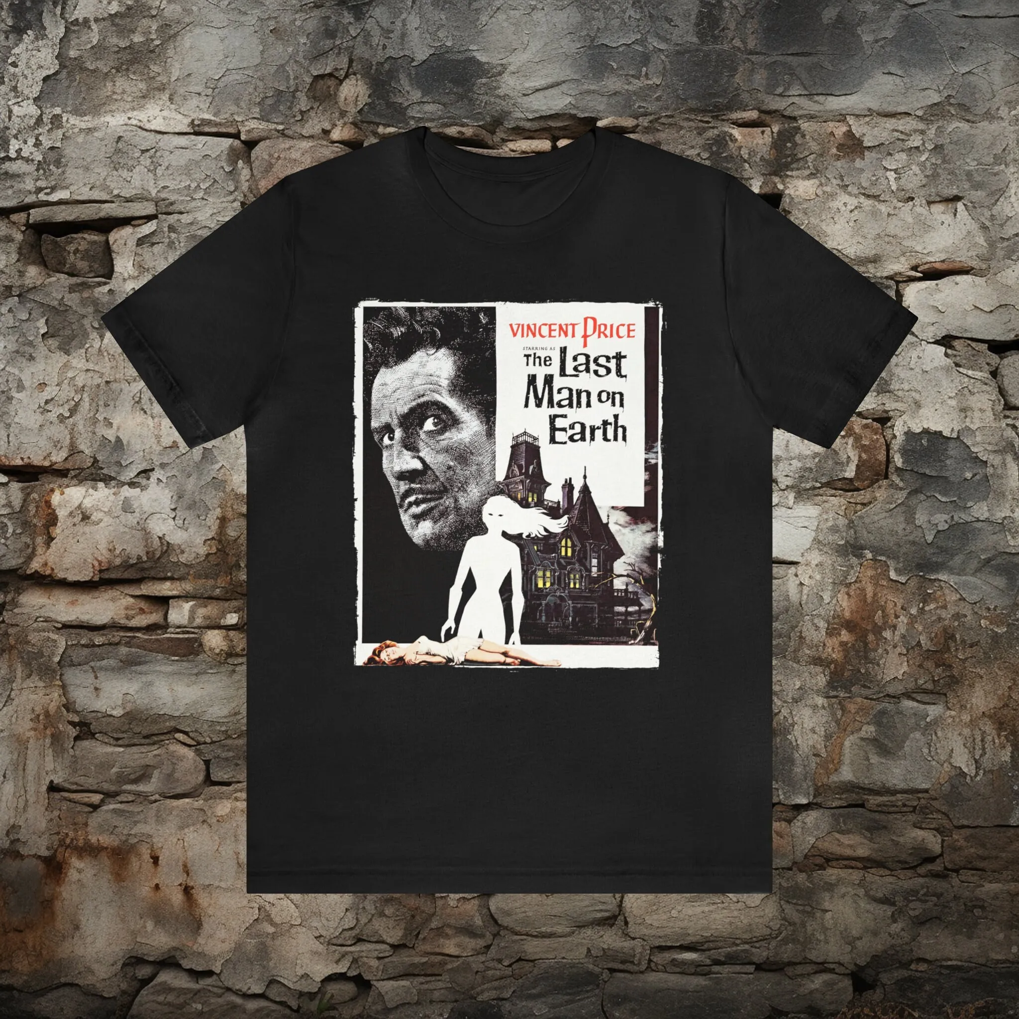 Vincent Price T Shirt Last Man On Earth Soft Cotton Horror Top Goth Vintage Apparel Unique Classic Movie Poster Fan