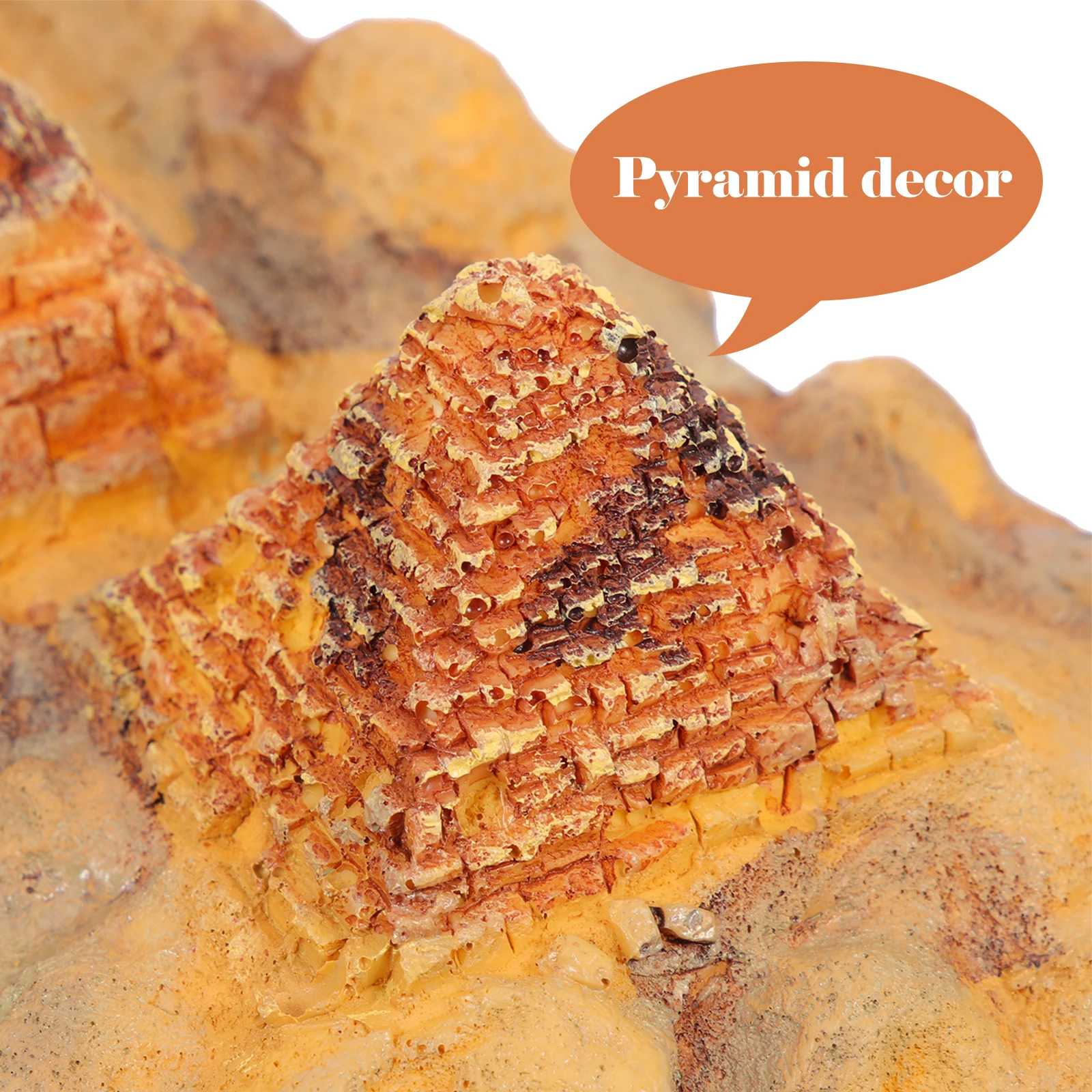 

Realistic Resin Pyramid Terrarium Decor Lizard Hideout Reptile Shelter Cave For Turtles Frogs Tortoises Small Space Snake Hiding
