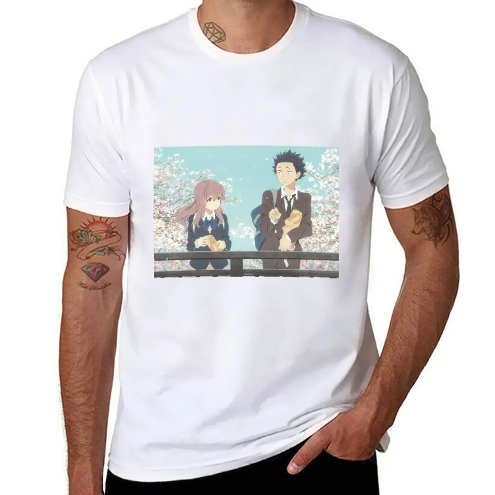 

A Silent Voice | Shoya | Shouko | Anime movie T-Shirt man t shirts for men casual cotton t shirts man 100% T-Shirt