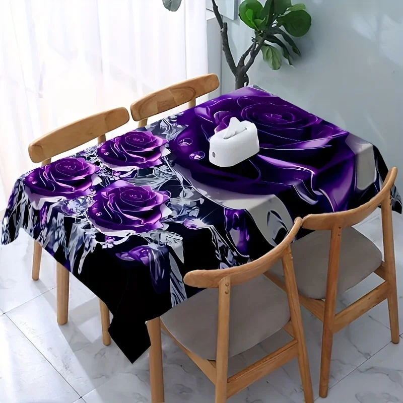 One tablecloth, luxurious purple rose tablecloth - high-end floral designzyc
