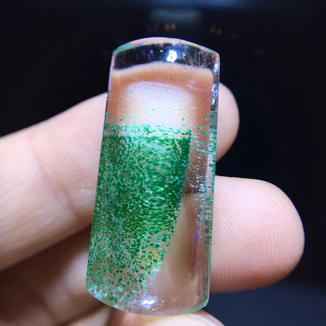 

Natural Green Phantom Quartz Pendant Jewelry Rectangle Women Men 29.2/13.5/7.4mm Necklace Water Drop Phantom Rare Garden AAAAAA