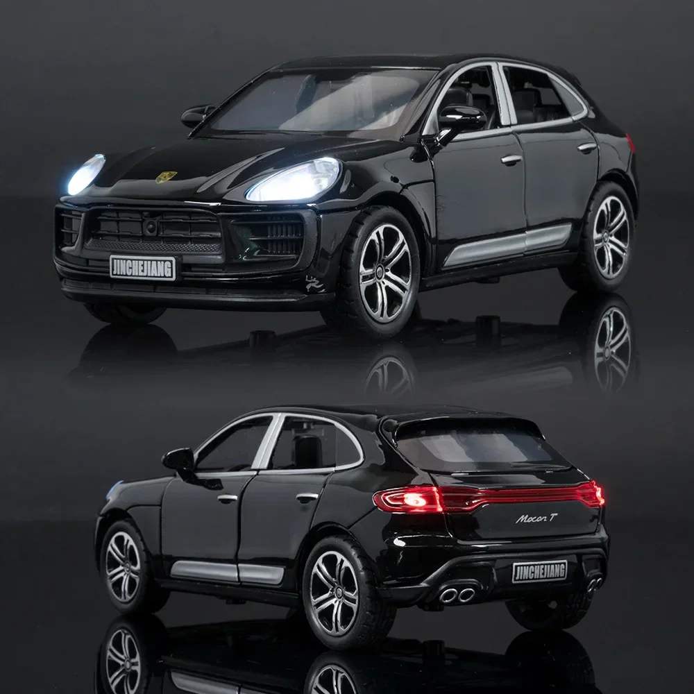 Modèle de voiture Porsche Macan en alliage métallique moulé sous pression, haute simulation, son et lumière, côtes arrière, collection de jouets pour enfants, cadeaux, 1:32