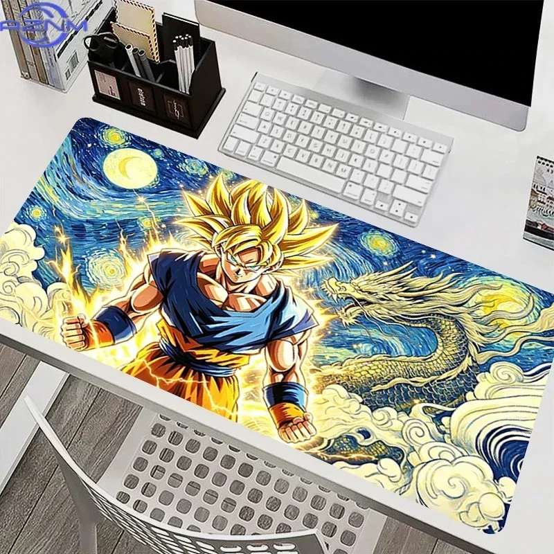 Anime Multi Mecha Robot Pattern Large Mousepad, Rubber Base Extended Desk Mat, Non Slip Stitched Edge Pad for Gaming and Office