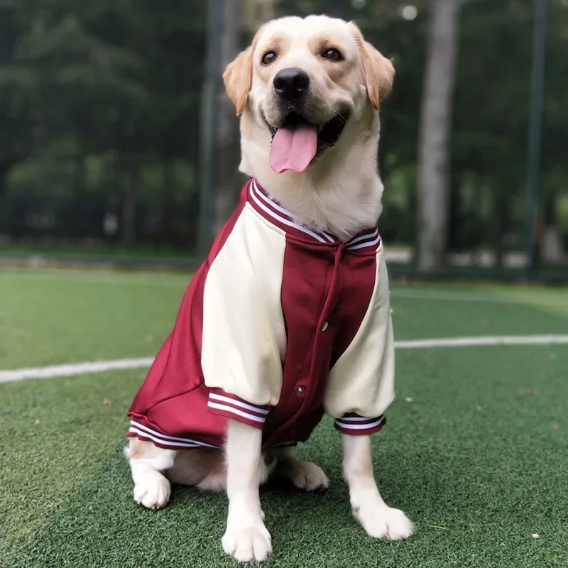 Pet Clothes Classic Hot Sale Baseball Dog Clothing Medium Large Dogs Golden Retriever Dogs Jersey Jacket Winter Autumn Coat 7XL