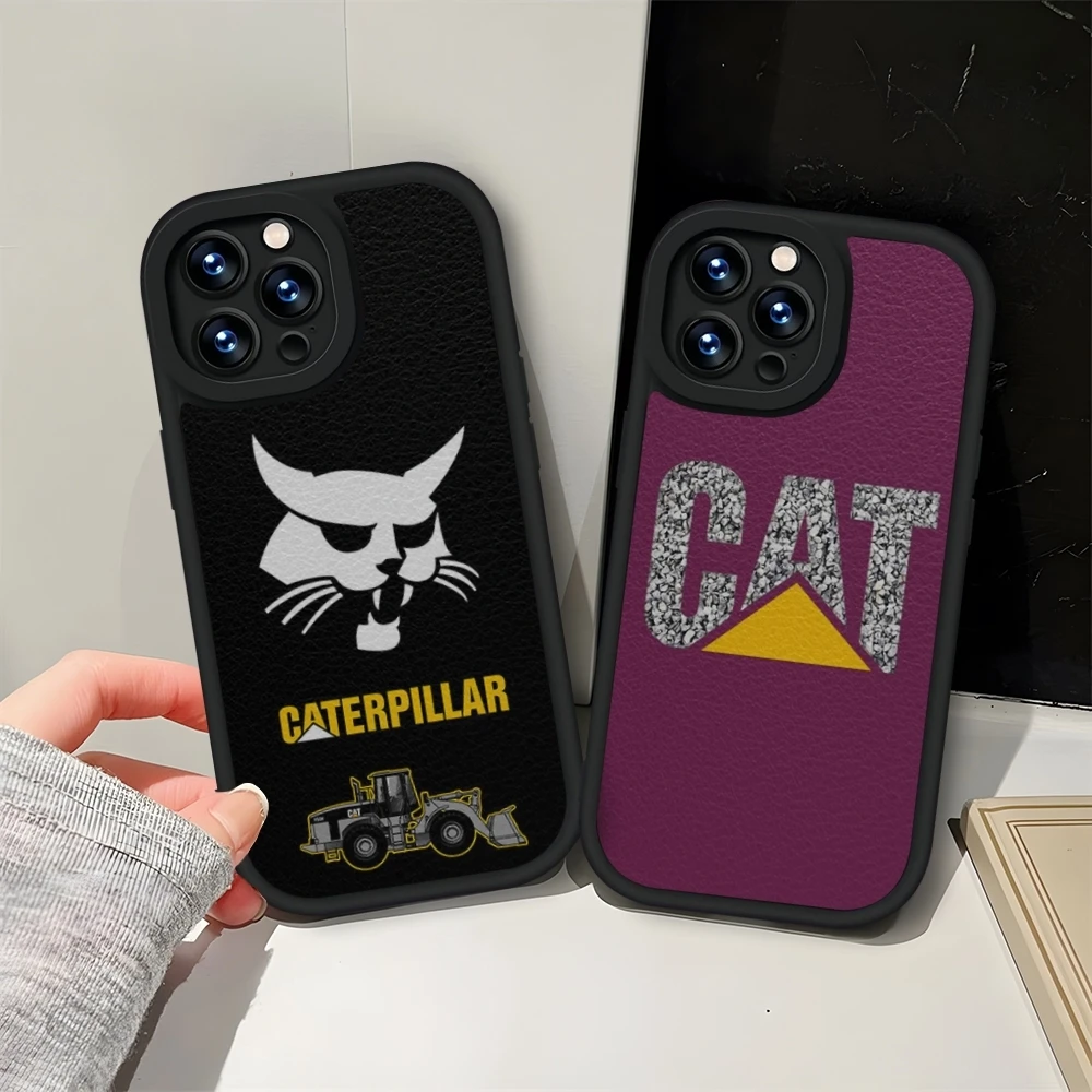 C-CaterpillarES Dozer Logo Phone Case For IPhone 15 11 14 13 12 Pro Max Mini X Xr 8 Plus Leather Black Soft Silicone Cover