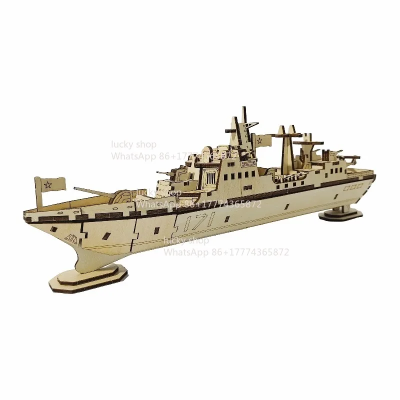 

3D-пазл DIY: деревянная модель военного корабля для сборки, подарок для взрослых на День рождения, Хэллоуин, Рождество