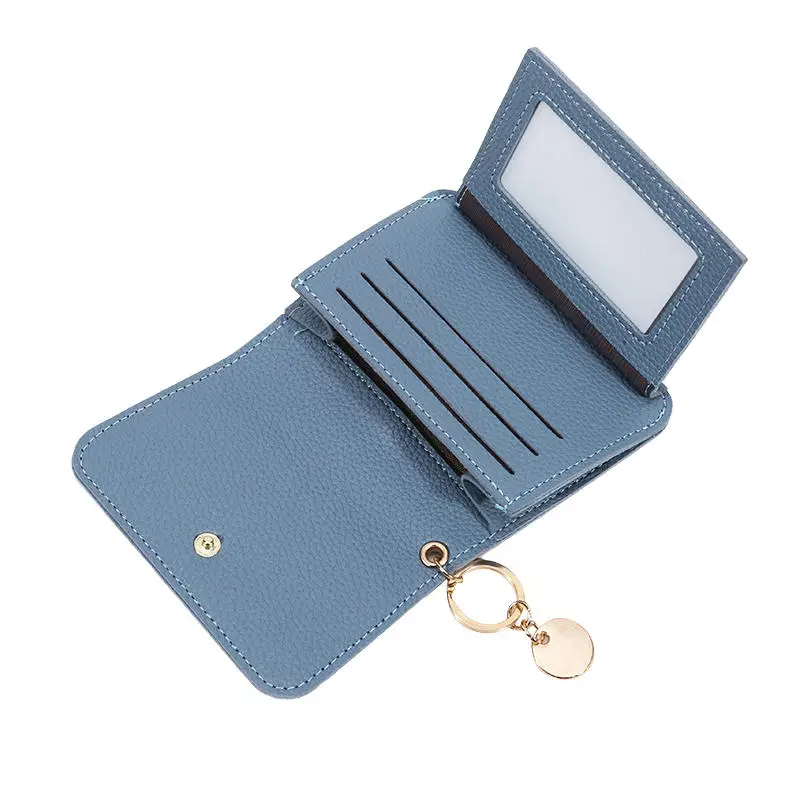 Vintage Solid Color Short Wallet Coin Purse Women's Credit Card Holder Fashion Small Card Holder Multifunctional Portable Wallet